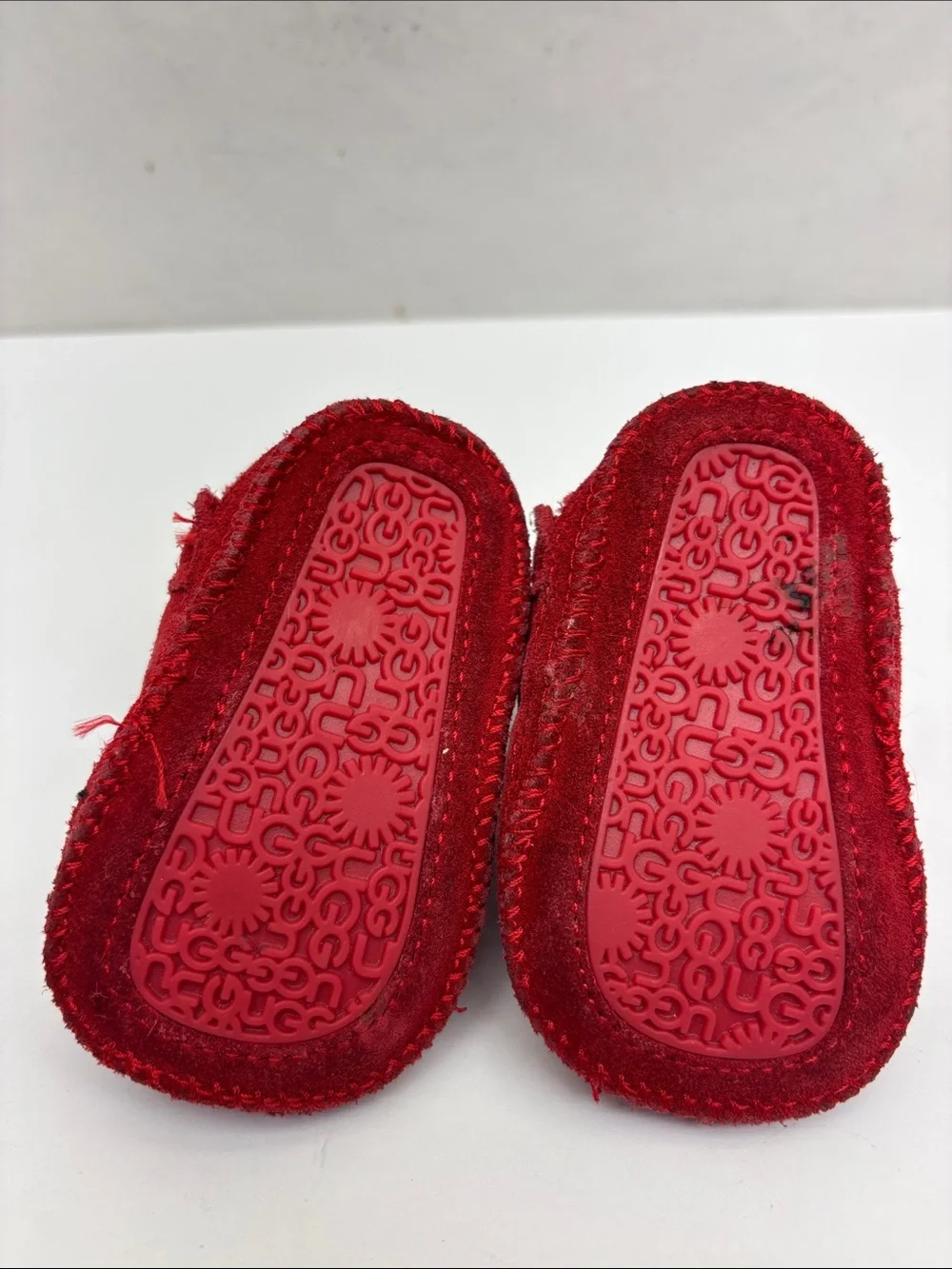UGG Kids Red Suede Lace-Up Boots, SZ 01 for baby’s, box 73